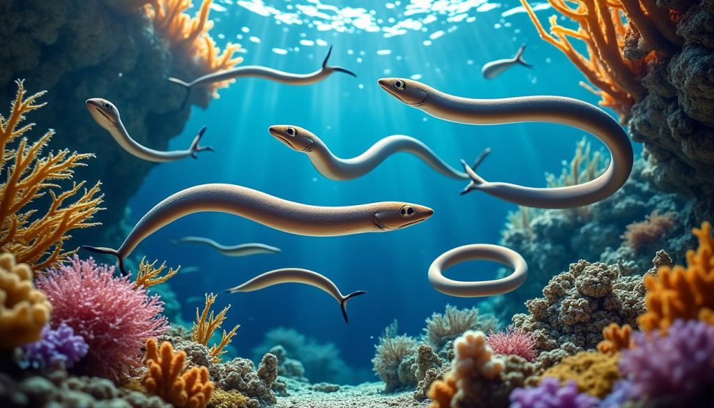 découvrez les anguilliformes, poissons serpentins fascinants, leurs caractéristiques uniques et la diversité remarquable de cette famille aquatique.