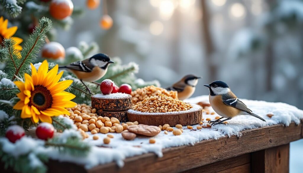 découvrez quels aliments offrir aux oiseaux en hiver pour les aider à survivre aux froids rigoureux et leur apporter énergie et protection.