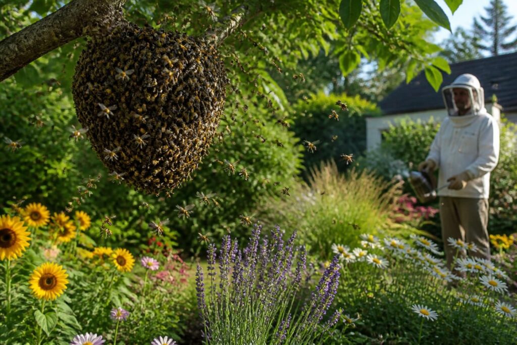 découvrez comment réagir efficacement face à un essaim d'abeilles dans votre jardin. conseils pratiques pour gérer cette invasion naturelle en toute sécurité.