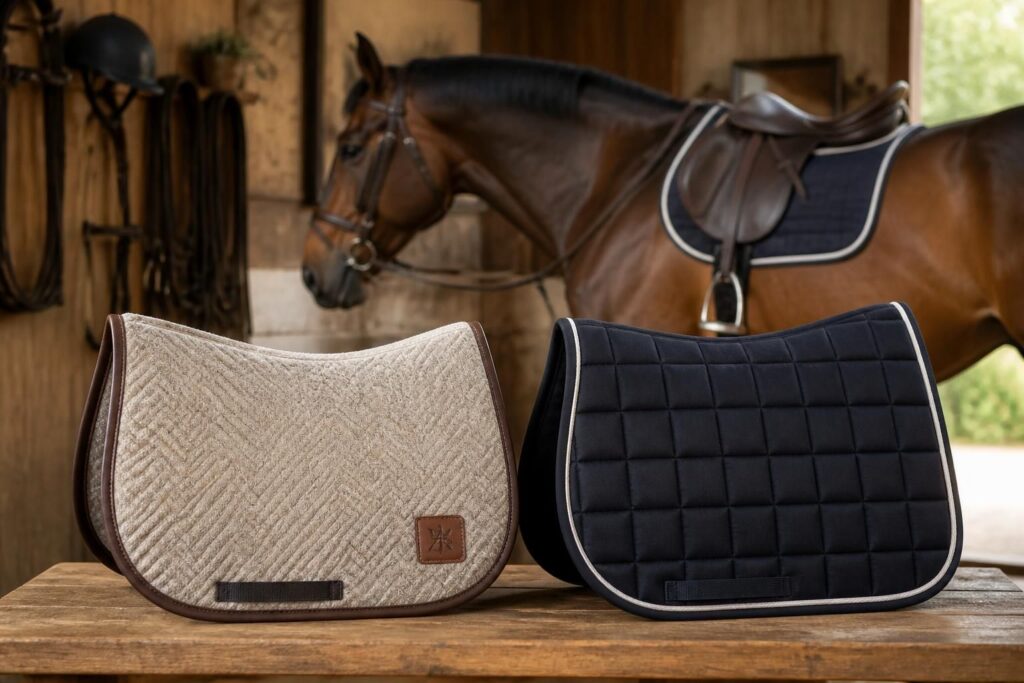 découvrez comment choisir le tapis cheval idéal, qu'il soit personnalisé ou d'une grande marque, pour allier confort, style et performance lors de vos balades.